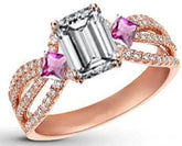 Sterling Silver Semi Mount Ring Setting Emerald OCT 9X7mm - Syzjewelry